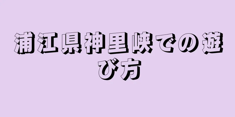 浦江県神里峡での遊び方