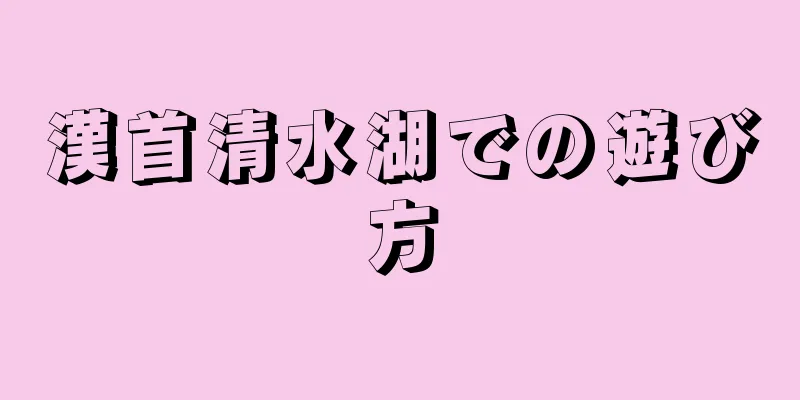 漢首清水湖での遊び方