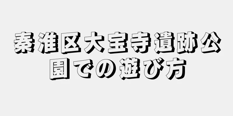 秦淮区大宝寺遺跡公園での遊び方