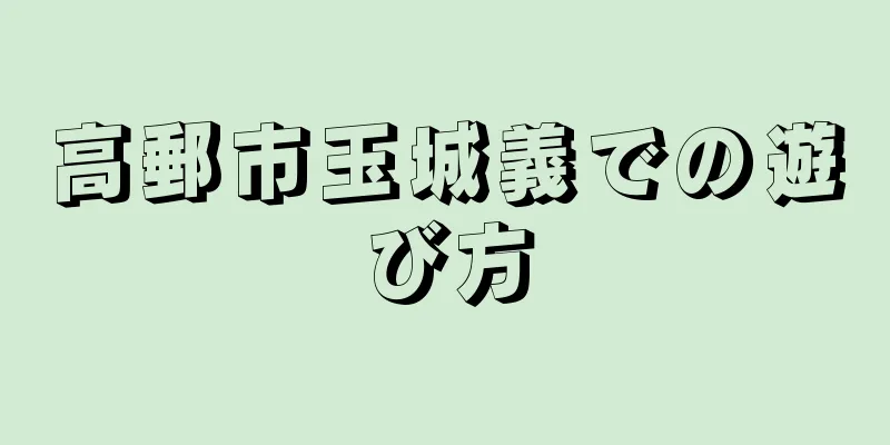 高郵市玉城義での遊び方