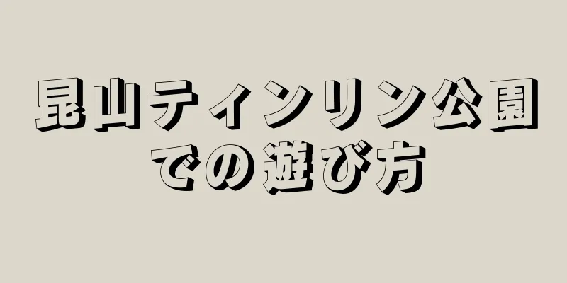 昆山ティンリン公園での遊び方