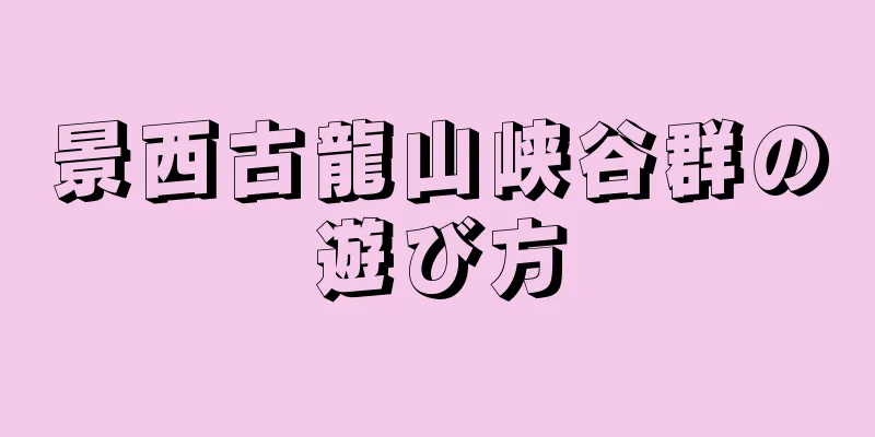 景西古龍山峡谷群の遊び方