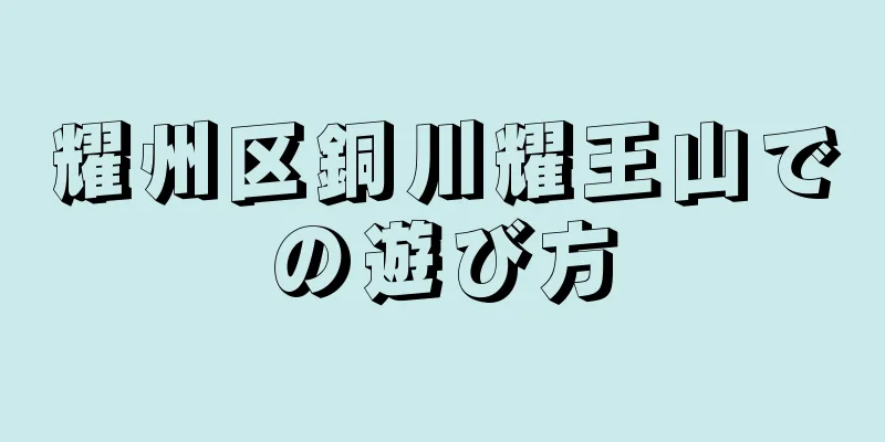 耀州区銅川耀王山での遊び方