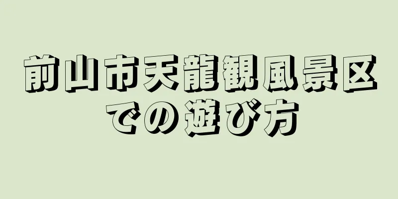 前山市天龍観風景区での遊び方