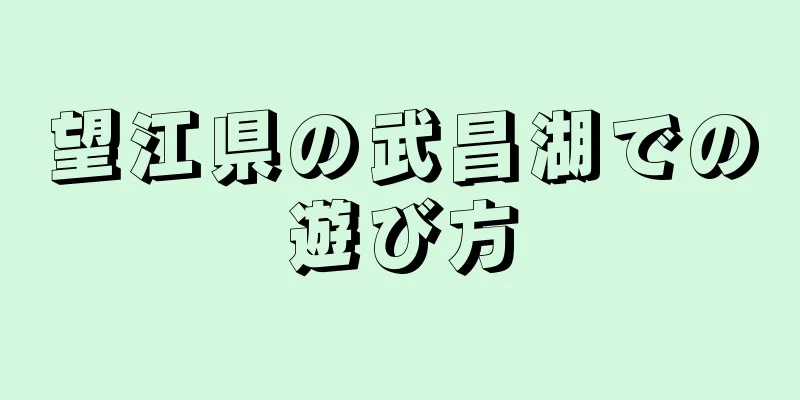 望江県の武昌湖での遊び方