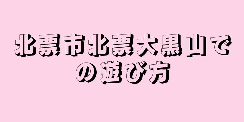 北票市北票大黒山での遊び方