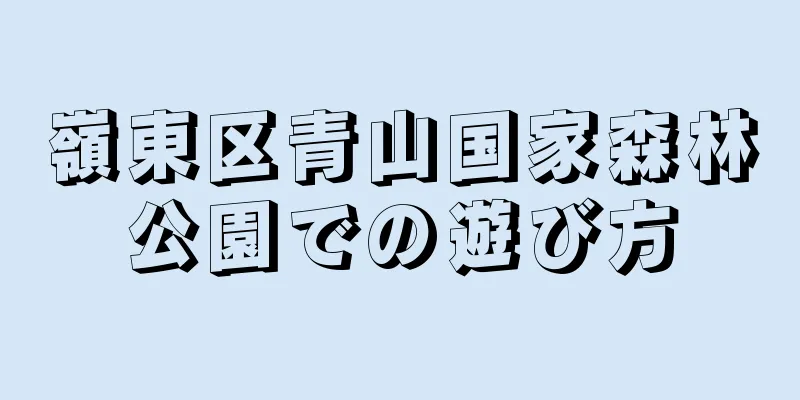 嶺東区青山国家森林公園での遊び方