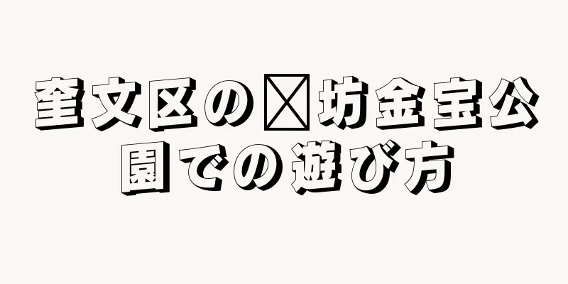奎文区の濰坊金宝公園での遊び方