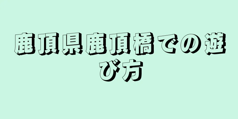 鹿頂県鹿頂橋での遊び方