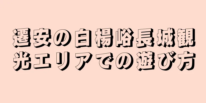 遷安の白楊峪長城観光エリアでの遊び方