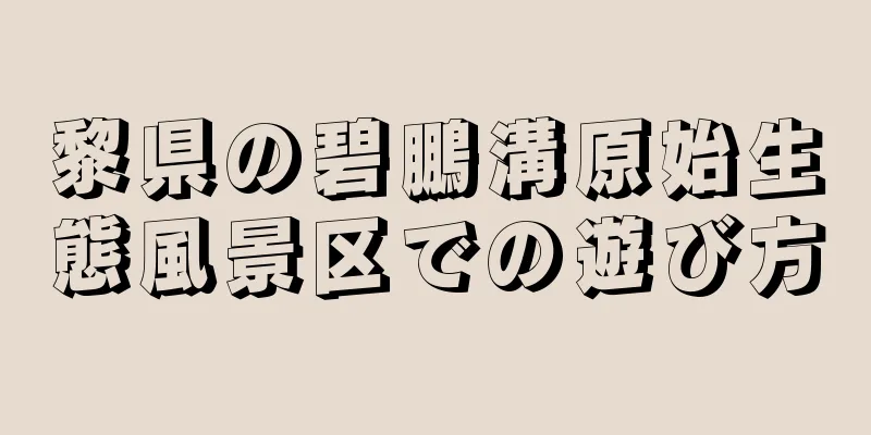 黎県の碧鵬溝原始生態風景区での遊び方