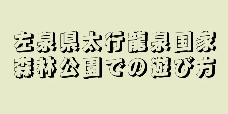 左泉県太行龍泉国家森林公園での遊び方