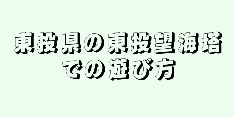 東投県の東投望海塔での遊び方