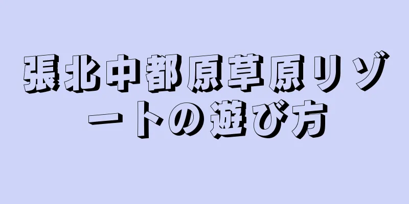 張北中都原草原リゾートの遊び方