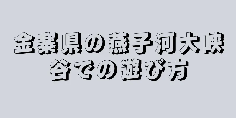 金寨県の燕子河大峡谷での遊び方