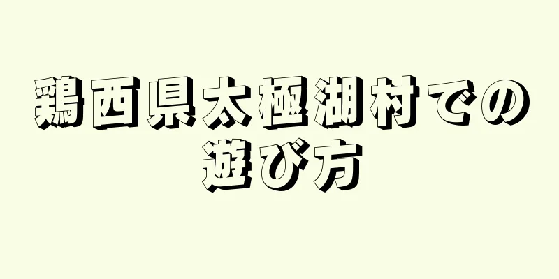 鶏西県太極湖村での遊び方