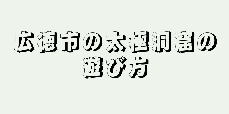 広徳市の太極洞窟の遊び方
