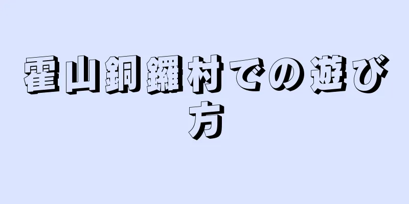 霍山銅鑼村での遊び方