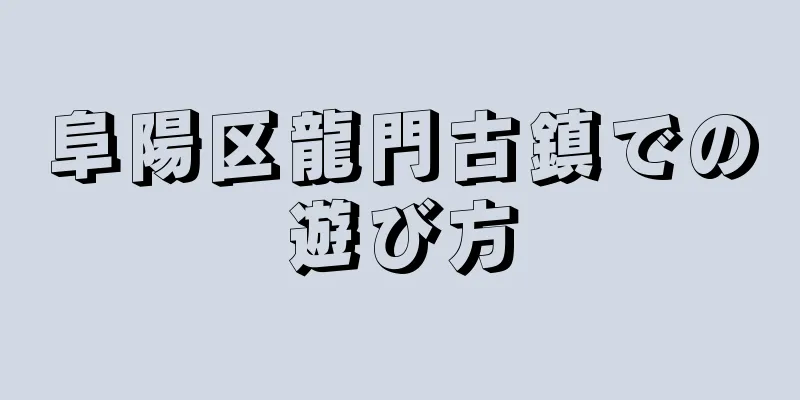 阜陽区龍門古鎮での遊び方