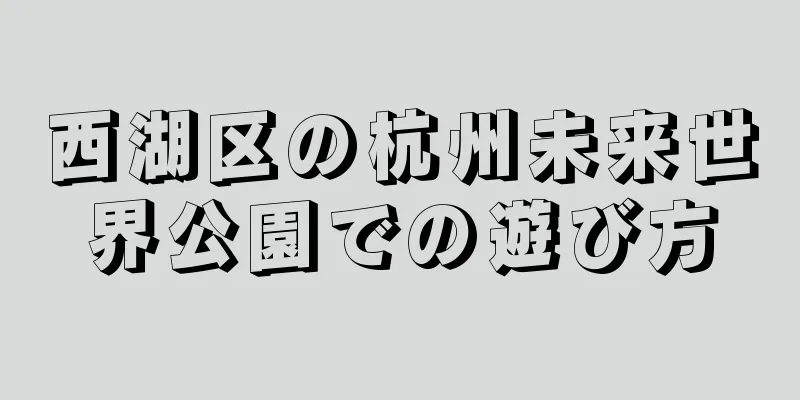 西湖区の杭州未来世界公園での遊び方