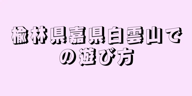 楡林県嘉県白雲山での遊び方