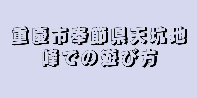 重慶市奉節県天坑地峰での遊び方