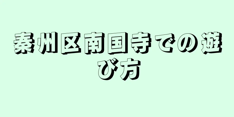秦州区南国寺での遊び方