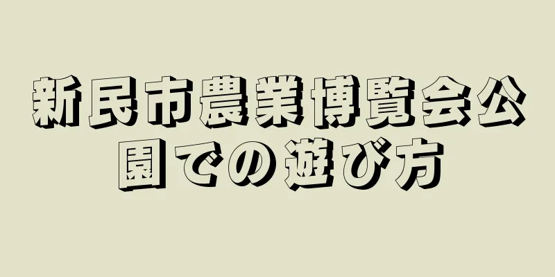 新民市農業博覧会公園での遊び方