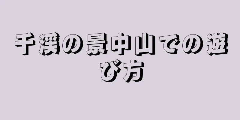 千渓の景中山での遊び方