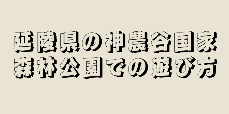 延陵県の神農谷国家森林公園での遊び方