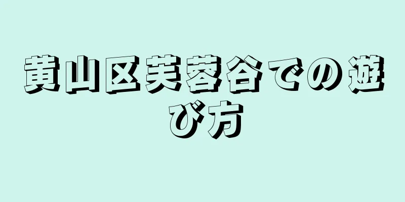 黄山区芙蓉谷での遊び方