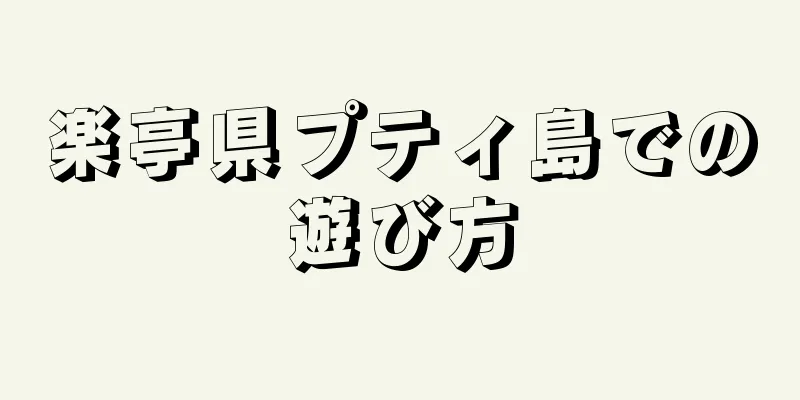 楽亭県プティ島での遊び方