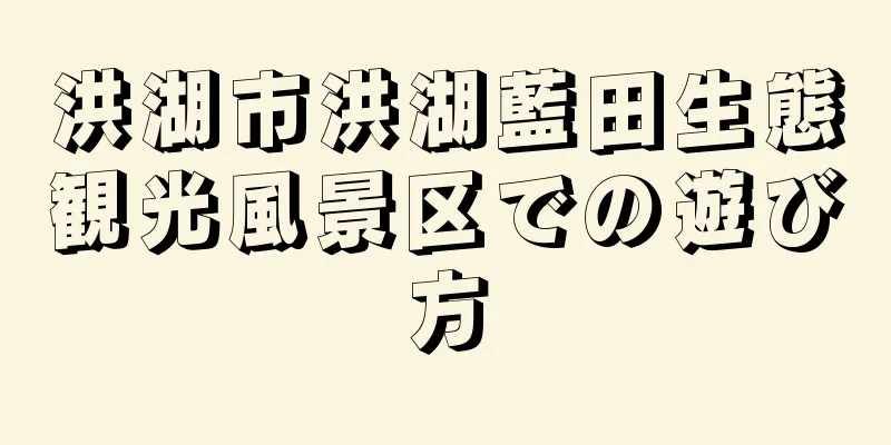 洪湖市洪湖藍田生態観光風景区での遊び方