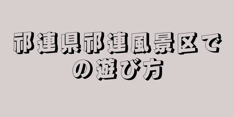 祁連県祁連風景区での遊び方