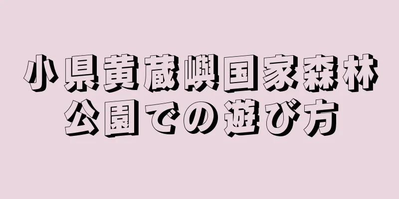 小県黄蔵嶼国家森林公園での遊び方