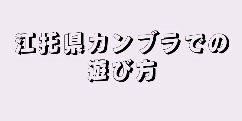 江托県カンブラでの遊び方