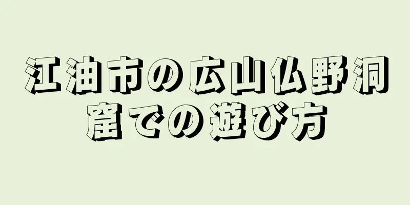 江油市の広山仏野洞窟での遊び方