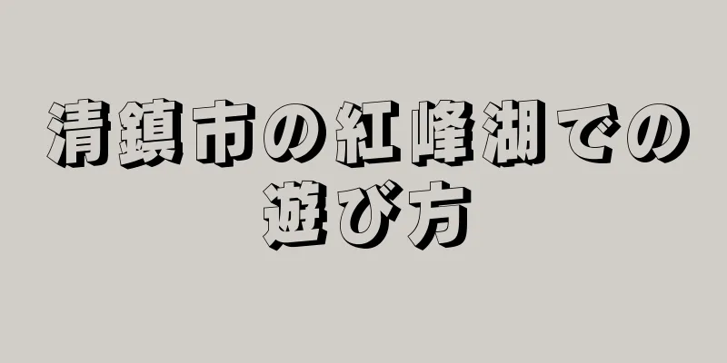 清鎮市の紅峰湖での遊び方
