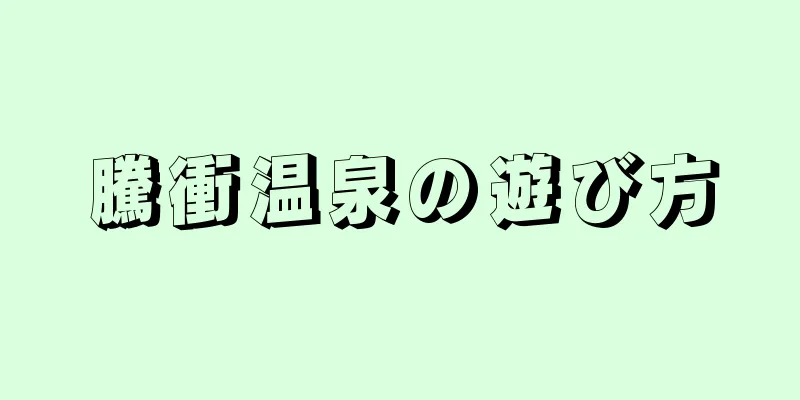 騰衝温泉の遊び方