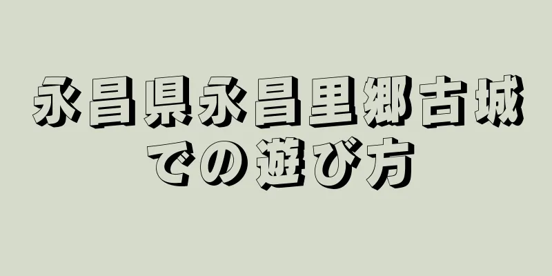 永昌県永昌里郷古城での遊び方
