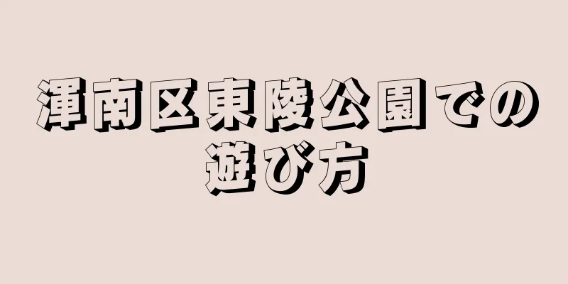 渾南区東陵公園での遊び方