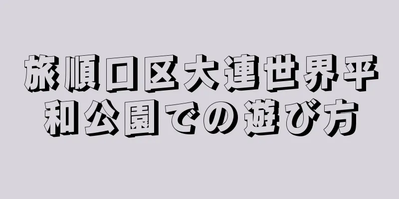 旅順口区大連世界平和公園での遊び方