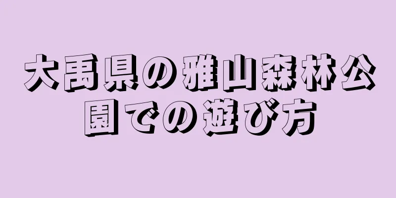 大禹県の雅山森林公園での遊び方