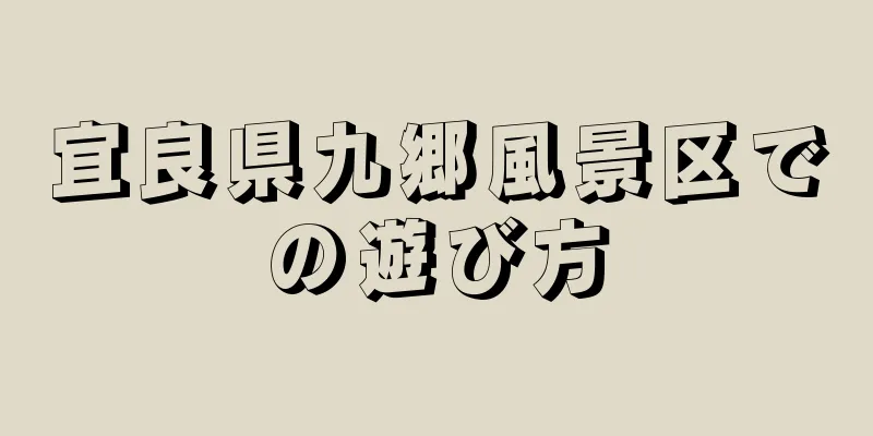 宜良県九郷風景区での遊び方