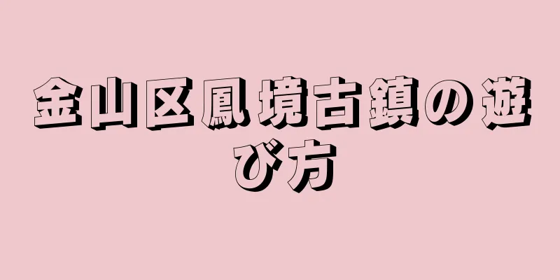 金山区鳳境古鎮の遊び方