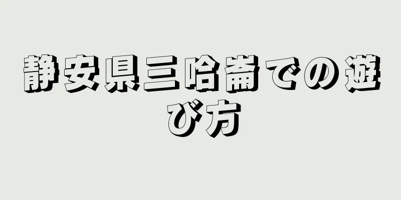 静安県三哈崙での遊び方
