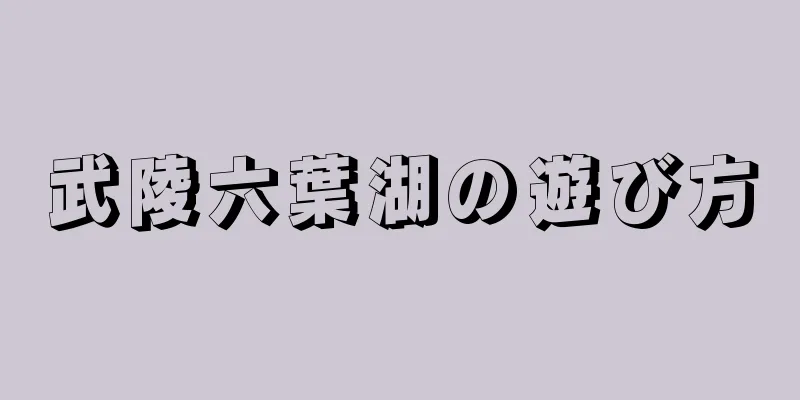 武陵六葉湖の遊び方