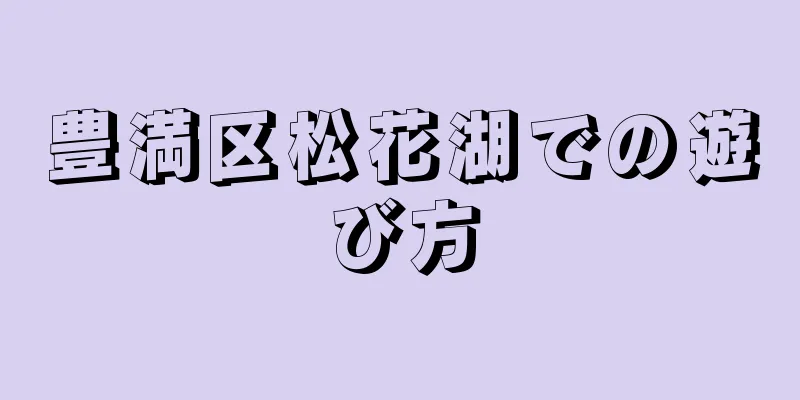 豊満区松花湖での遊び方