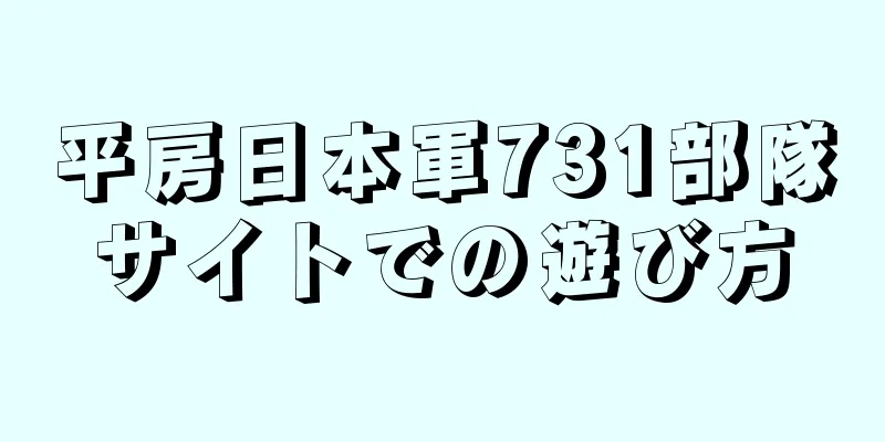 平房日本軍731部隊サイトでの遊び方