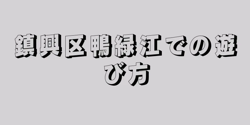 鎮興区鴨緑江での遊び方